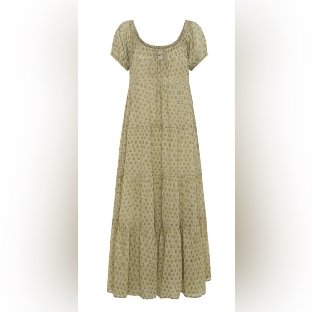 Daughters of India Sita Maxi Dress in Green Lily size XL